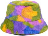 Fuzzy Bucket Hat / Vissershoed - Army | Polyacryl | Verstelbaar 56-58 cm | Fashion Favorite