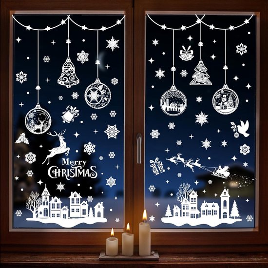 Kerstdecoratie - Raam Deco - Herbruikbaar - Zelfklevend - Stickers en Plaatjes
