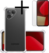 Hoes Geschikt voor Fairphone 5 Hoesje Siliconen Cover Shock Proof Back Case Shockproof Hoes Met Screenprotector - Transparant
