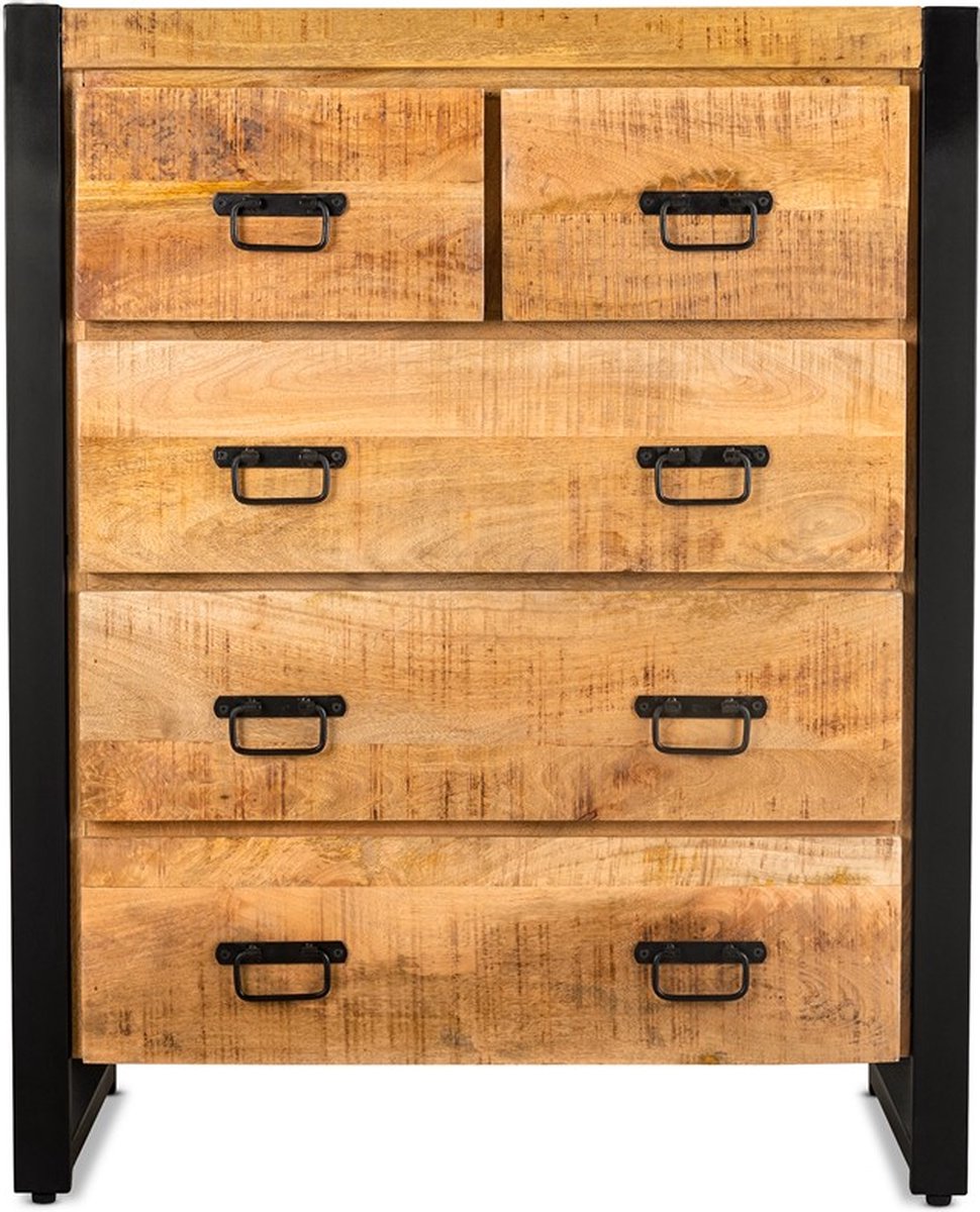 Benoa Britt Ladekast - Mangohout - Dressoir - Kast - Industrieel 85x100x40