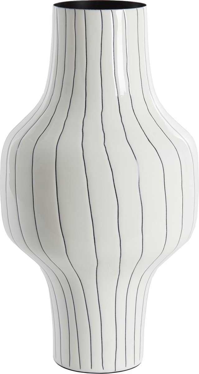 Light&living Vaas deco Ø27x49 cm SINDO glanzend wit+zwart