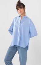 Sissy-Boy - Lichtblauwe gestreepte oversized blouse