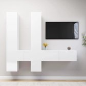 The Living Store Ensemble de meubles TV 6 pièces en aggloméré blanc - Meuble