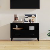 The Living Store Meuble TV 80x36x50 cm finition bois noir - Meuble