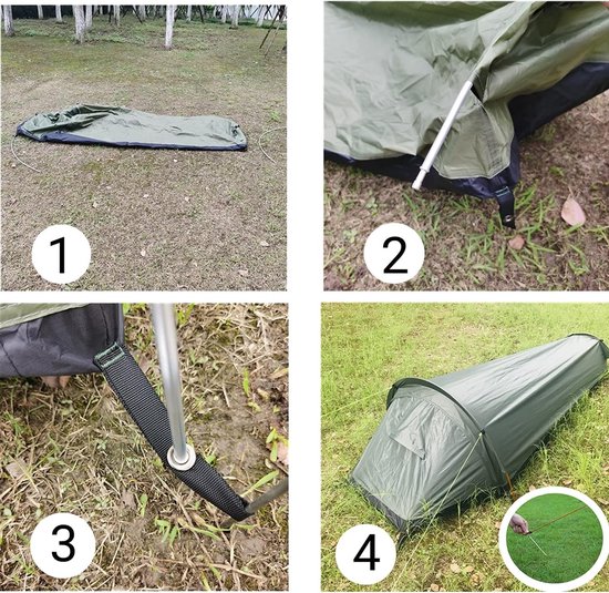 Tente de randonnée pour 1 personne, tente de bivouac personnelle portable  avec sac de... | bol