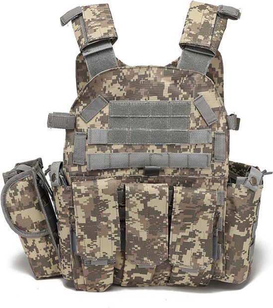 Livano Airsoft Vest - Tactical Vest - Airsoft Accesoires - Airsoft Kleding - Airsoft Gear - Leger vest - Outdoor - Indoor - Camouflage