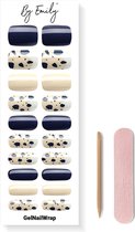 By Emily® Gel Nail Wraps & Gellak Stickers - Blue Moo - Nagelstickers - Gel Nagel Folie - DIY Manicure - Langhoudende Nail Art - UV LED Lamp Vereist - Trendy Designs - SpringNails- Lente - Nails Nagels Inspiratie - Veilig voor Nagels - 20 Stickers