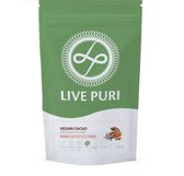 Live Puri - Poudre de protéine de chocolat vegan non sucrée - Sans sucre et sans édulcorant - Isolat de protéine de pois Puur avec une pointe de cacao