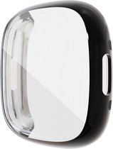 Fitbit Sense 2 Hoesje - Full Protect Flexibel TPU Case - Transparant Zwart