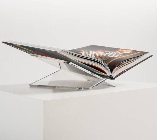 Boekenstandaard – transparant plexiglas – 35x24cm – gekanteld
