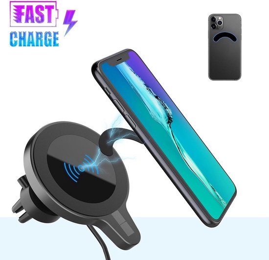ISetchi GripGo Telefoonhouder Auto Met Qi Draadloze Oplader Auto  15 Watt Snellader Infrarood Sensor Detectie Ventilatierooster Raam Dashboard Gsm Houder Auto Ventilatie Autolader Autohou
