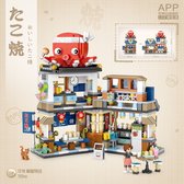 Nanoblock, Brickkies®, Étal de nourriture japonais, mini série Takoyaki Street Stall, 722 blocs de construction