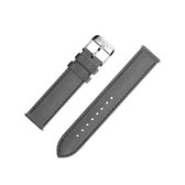 QUIST - horlogebandje - donkergrijs suede - zilveren sluiting - 18mm