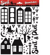 Raamsticker A4 Sint en Piet - Sinterklaas feest Thema feest versiering raam stickers fun