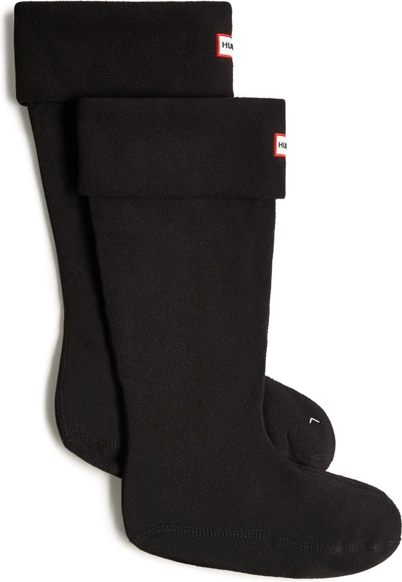 Hunter recycled fleece tall boot sock BLACK Unisex Regenlaarzen - Maat XL