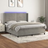 The Living Store Boxspring - Bed - 160 x 200 - Met LED en pocketvering