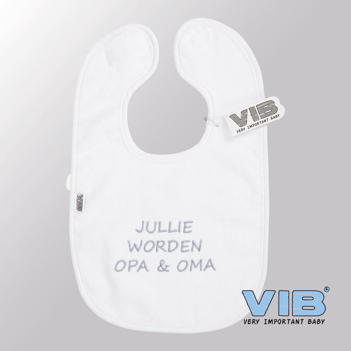 Goedkoopste VIB® - Slabbetje Luxe velours - Jullie worden OPA & OMA (Wit) - Babykleertjes - Slabbetjes - zwangerschap aankondiging - baby aankondiging