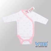 VIB® - Rompertje Luxe Katoen - Tiara's (Roze-Wit) - Babykleertjes - Baby cadeau