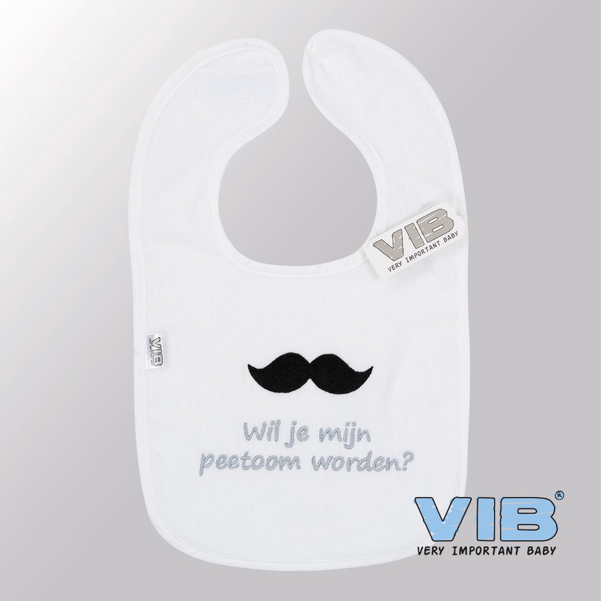 Goedkoopste VIB® - Slabbetje Luxe velours - Wil je mijn Peetoom worden (Wit) - Babykleertjes - Slabbetjes - zwangerschap aankondiging - baby aankondiging