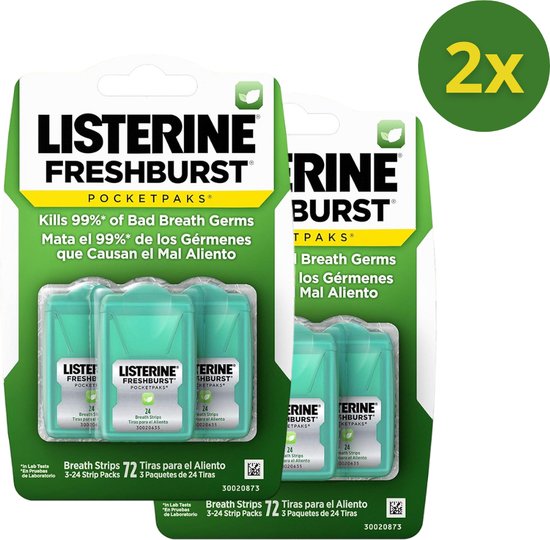 Foto: Listerine freshburst pocket paks strips tegen slechte adem geen mondwater nodig total care 6 stuks