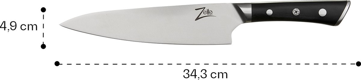 Razor-Edge serie 8" koksmes 59 HRC roestvrij staal