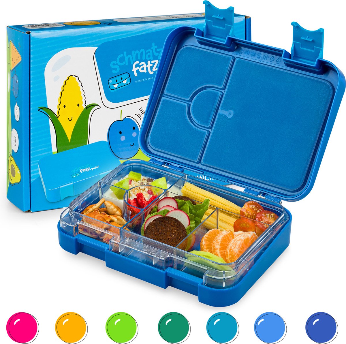 junior lunchbox 6 vakken 21,3 x 15 x 4,5 cm (b x h x d) BPA-vrij