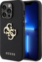 Guess Perforated 4G Back Case - Geschikt voor Apple iPhone 15 Pro (6.1") - Zwart