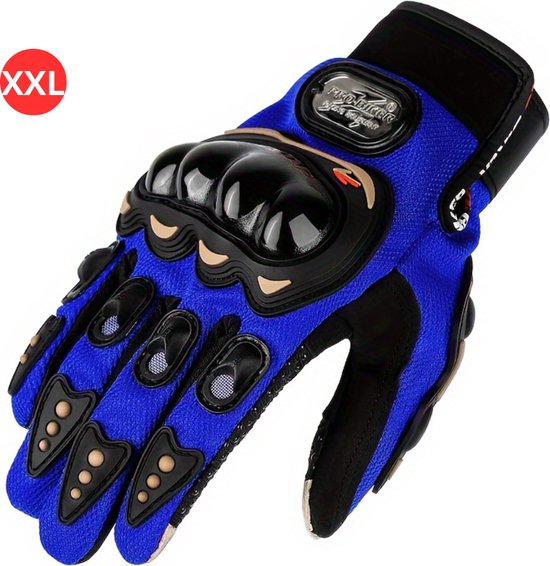 Livano Gants de moto - Manchons pour cyclomoteur - Manchons pour vélo - Scooter - Blauw - Taille XXL
