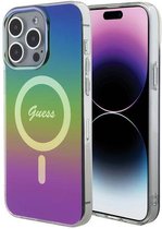 Guess Iridescent Back Case (MagSafe Compatible) - Geschikt voor Apple iPhone 15 Pro (6.1") - Rainbow