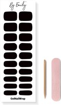 By Emily® Gel Nail Wraps & Gellak Stickers - Black Velvet - Nagelstickers - Gel Nagel Folie - DIY Manicure - Langhoudende Nail Art - UV LED Lamp Vereist - Trendy Designs - SpringNails- Lente - Nagels Inspiratie - Veilig voor Nagels - 20 Stickers