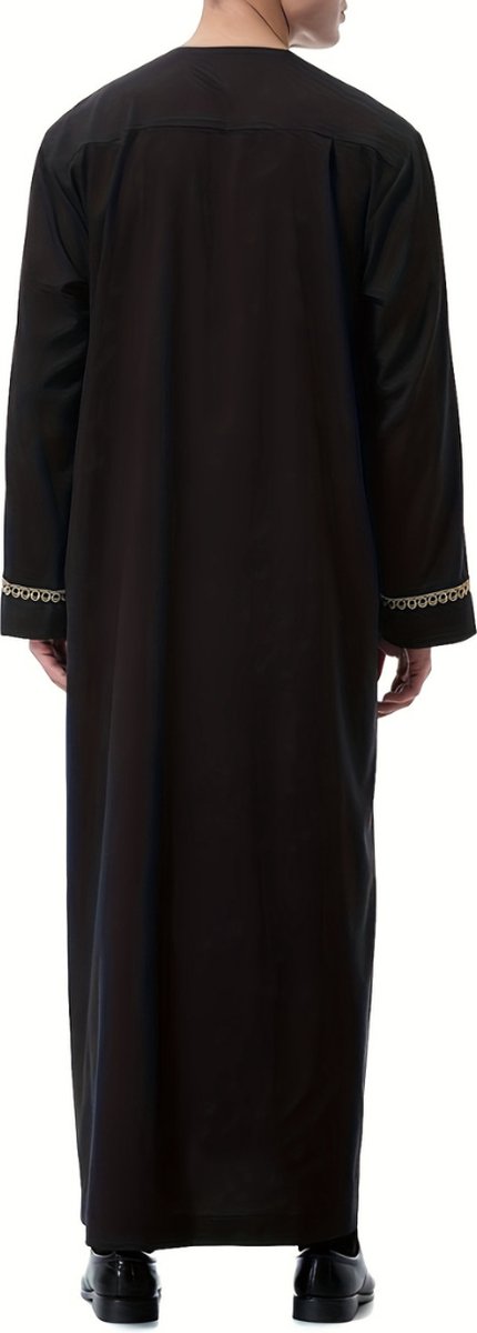 Livano Djellaba - Kaftan - Heren - Arabisch - Mannen - Moslim Kleding - Islamitische Kleding - Alhamdulillah - Zwart M