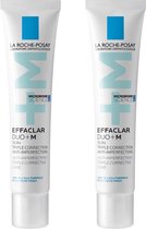 La Roche-Posay Effaclar Duo+M Crème de Jour - pour peaux grasses, impures à tendance acnéique - 2x40 ml