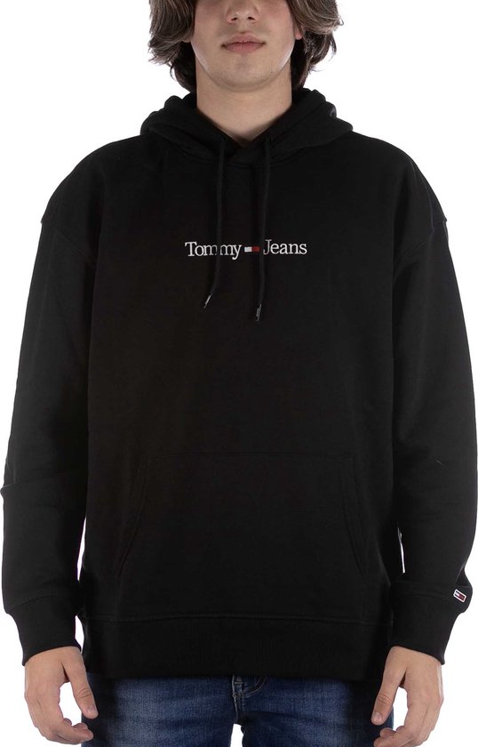 Tommy Jeans Heren Truien & Vesten Tjm Reg Linear Hoodie - Zwart - Maat S
