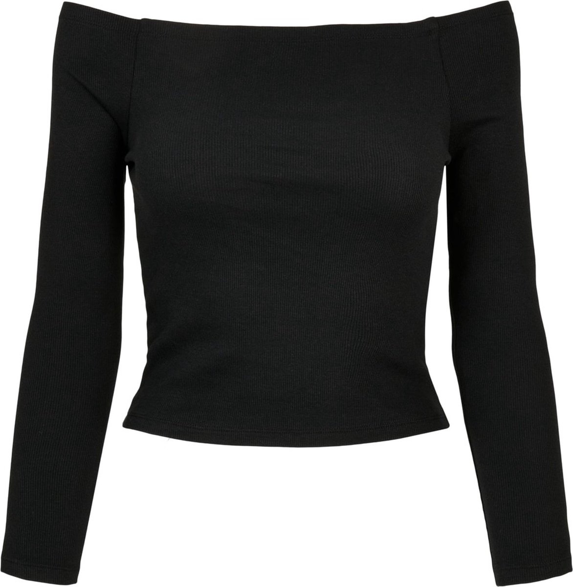 Urban Classics Off shoulder Rib Longsleeve top XXL Zwart