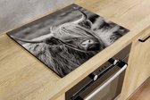 Inductiebeschermer - Highlander Black and White - 90x52 cm - Inductiebeschermer - Inductie Afdekplaat Kookplaat - Inductie Mat - Anti-Slip - Keuken Decoratie - Keuken Accessoires