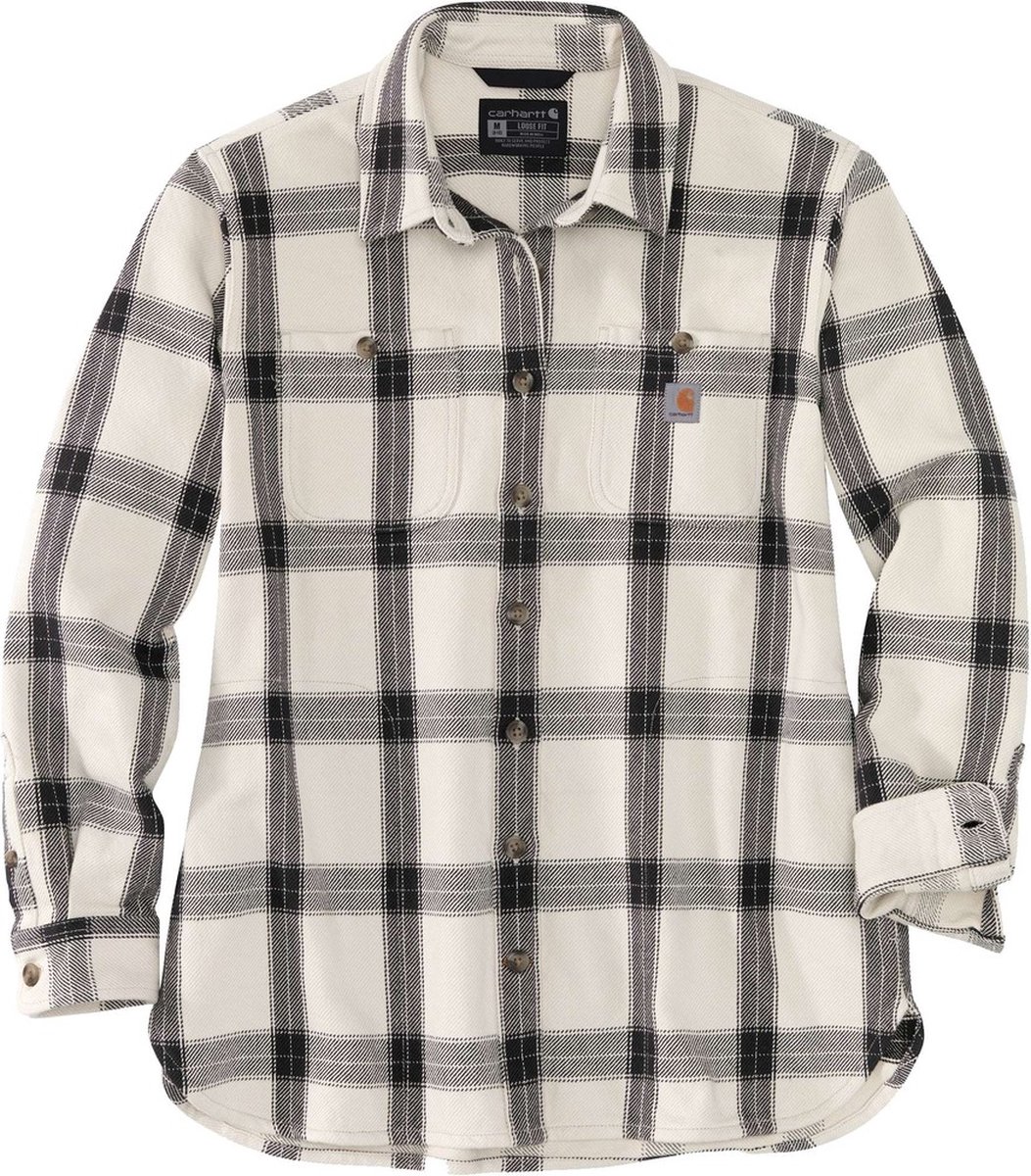 Carhartt Damen Hemd Heavyweight Twill L/S Plaid Shirt Malt-S Beige