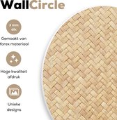 WallCircle - Wandcirkel ⌀ 90 - Patroon - Beige - Rotan print - Ronde schilderijen woonkamer - Wandbord rond - Muurdecoratie cirkel - Kamer decoratie binnen - Wanddecoratie muurcirkel - Woonaccessoires