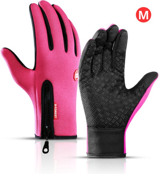 Livano Handschoenen - Touchscreen Handschoenen - Fietshandschoenen - Winter - Heren - Wielrenhandschoenen - Roze - Maat M