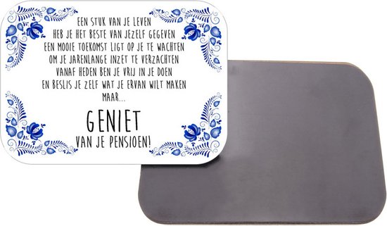 Aimant avec impression | 5x7cm | Cadeau | Aimant de réfrigérateur | Profitez de votre retraite