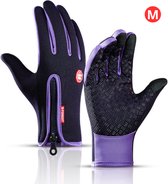 Livano Handschoenen - Touchscreen Handschoenen - Fietshandschoenen - Winter - Heren - Wielrenhandschoenen - Paars - Maat M