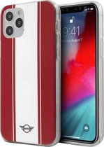 Mini Cooper Vertical White Strips & Logo PC/TPU Back Cover For Apple iPhone 12 Pro Max Red & White