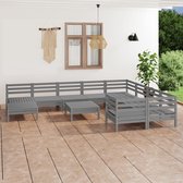 The Living Store Grenenhouten Tuinset - Palletontwerp - Grijs - 63.5 x 63.5 x 62.5 cm - Modulair design