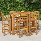 The Living Store Houten Tuinset - 120x60x105 cm - Massief acaciahout - Inclusief 6 stoelen