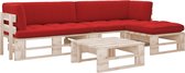 The Living Store Houten Pallet Lounge Set - Tuinmeubelset 110x65x55cm - Geïmpregneerd Grenenhout
