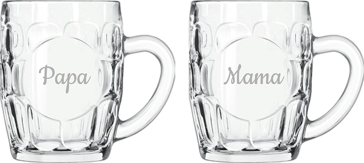 Gegraveerde Bierpul 55cl Mama & Papa