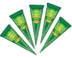 Vardaan - 5 Stuks Henna Tattoo - Tijdelijke Tattoo - Festival Tattoos - Mehndi - Nep Tattoo Huid Tijdelijke Tattoo Volwassenen - Zomerfeest Tattoos - Festival Tattoo - Nep Tattoo - Henna Tattoo Inkt Pasta 5 Cones 5 Tubes 25 Gram/Tube - Natuurlijke Kr
