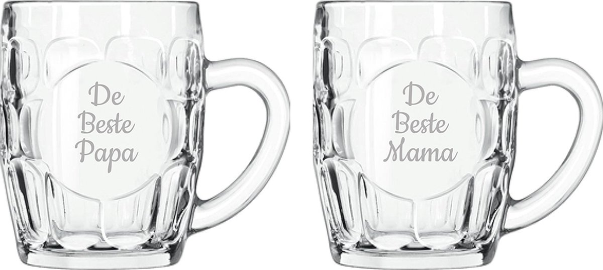 Gegraveerde Bierpul 55cl De Beste Mama-De Beste Papa