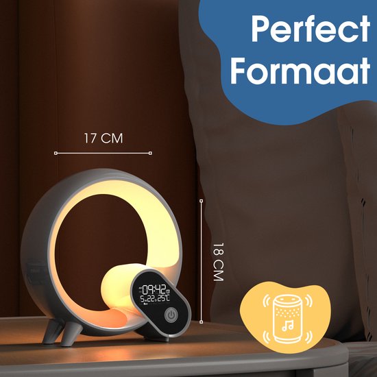 SAMMIT Wake Up Light - Lichtwekker en Lamp- Digitale Wekker met Bluetooth - 15 Natuurgeluiden - Snooze - Zwart - SAMMIT