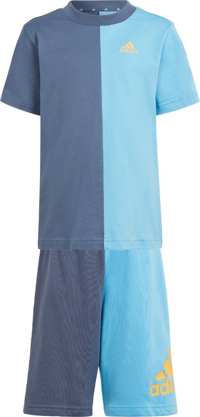 adidas Sportswear Essentials Colorblock T-shirt Set Kids - Kinderen - Blauw- 128