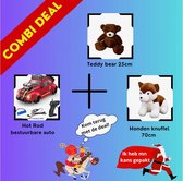 Sinterklaas/Kerstdeal | Hondenknuffel 70CM, Teddy bear 25cm en Bestuurbare auto